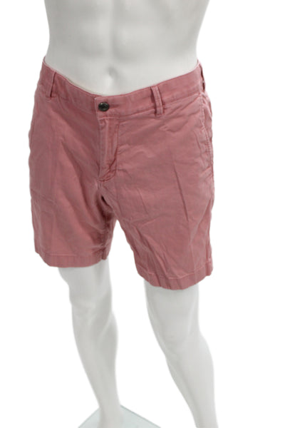 Faherty Mens Pink Cotton Chino Shorts Beach Solid Size 32