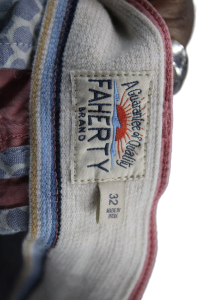 Faherty Mens Pink Cotton Chino Shorts Beach Solid Size 32