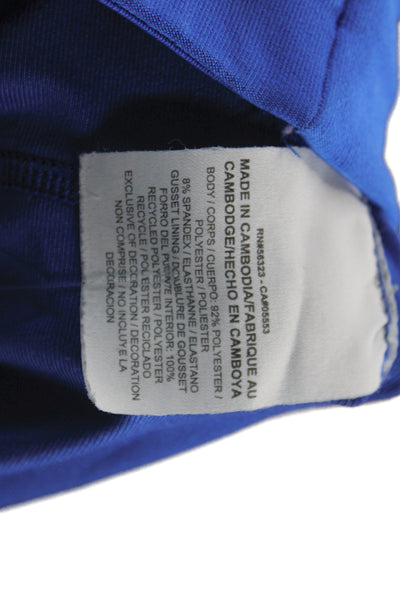Nike Women Capri Leggings Blue Striped Zip Sports Size XS