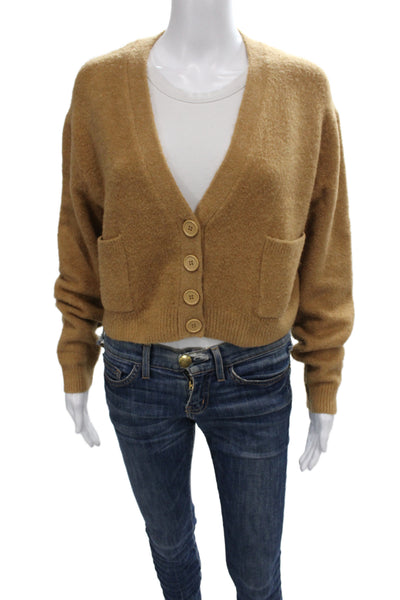 Zara Unisex Cardigan Brown V Neck Button Long Sleeve Size S