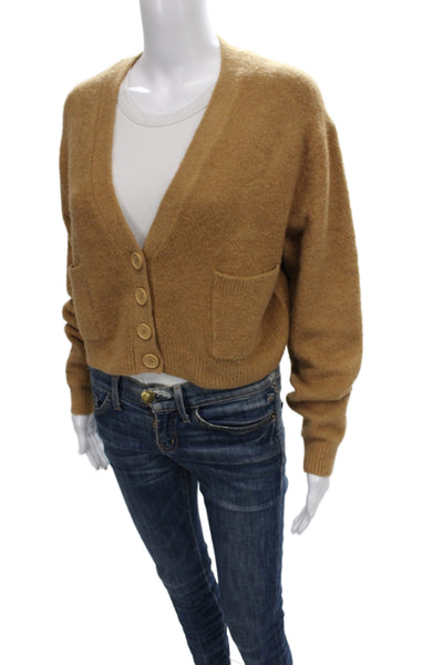 Zara Unisex Cardigan Brown V Neck Button Long Sleeve Size S