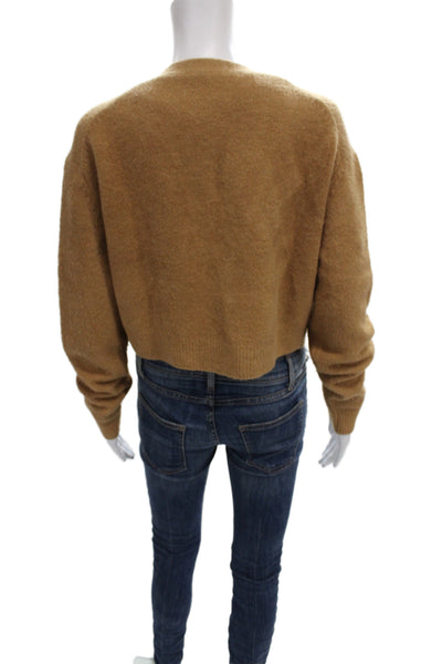 Zara Unisex Cardigan Brown V Neck Button Long Sleeve Size S