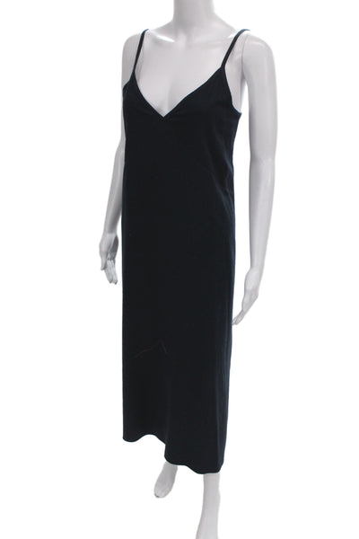 Jenni Kayne Womens Slip Dress Black Silk V-Neck Sleeveless Long Size XS