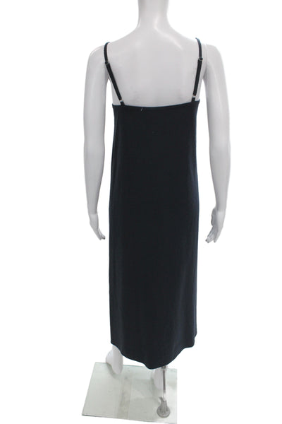 Jenni Kayne Womens Slip Dress Black Silk V-Neck Sleeveless Long Size XS