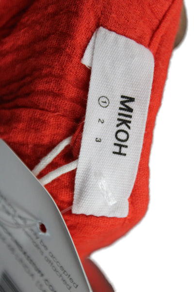 Mikoh Womens Slip Dress Red 100% Cotton Sleeveless Midi Beach Size PS