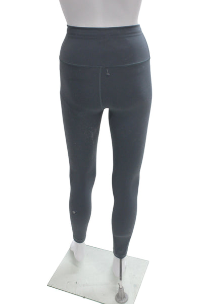 Lululemon Women Ankle Leggings Dark Gray Cotton Spandex Size 4