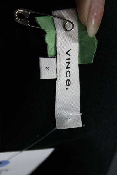 Vince Unisex Shorts Black Button Linen Blend Size 2