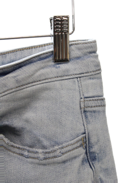Vervet Unisex Straight Ankle Jeans Light Blue Mid Rise Cotton Size 26