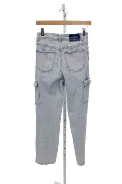 Vervet Unisex Straight Ankle Jeans Light Blue Mid Rise Cotton Size 26