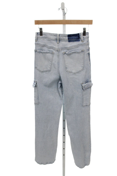 Vervet Unisex Straight Ankle Jeans Light Blue Mid Rise Cotton Size 26