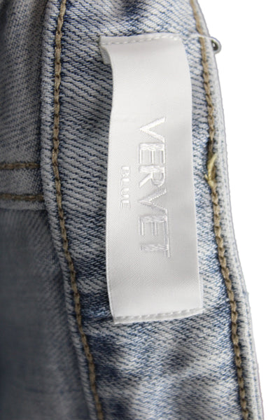 Vervet Unisex Straight Ankle Jeans Light Blue Mid Rise Cotton Size 26