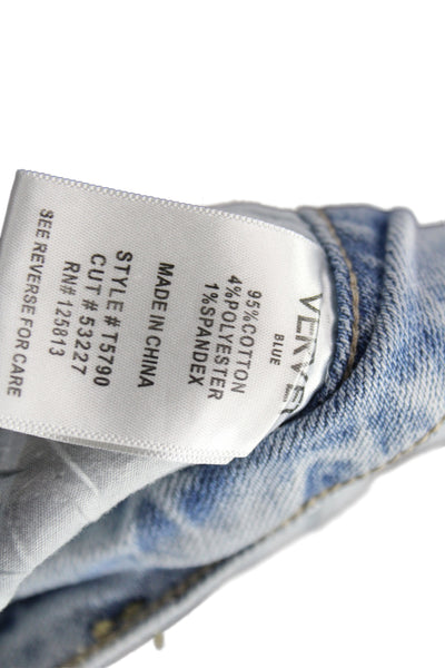 Vervet Unisex Straight Ankle Jeans Light Blue Mid Rise Cotton Size 26