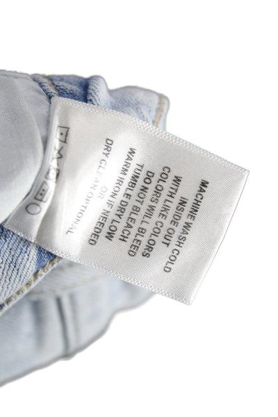 Vervet Unisex Straight Ankle Jeans Light Blue Mid Rise Cotton Size 26