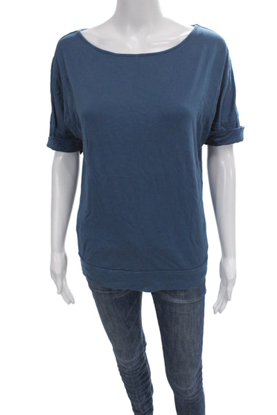 Lauren Ralph Lauren Womens Blue Jersey Tee Cotton Short Sleeve Size M