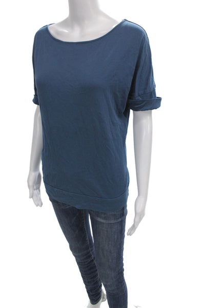 Lauren Ralph Lauren Womens Blue Jersey Tee Cotton Short Sleeve Size M