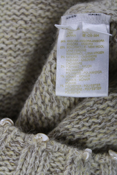 Escada Unisex Beige Sleeveless Turtleneck Sweater Vest Cotton Polyester Size 44