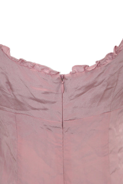 Nanette Lepore Women Pink Silk V-Neck Sleeveless Designer Blouse Size 2