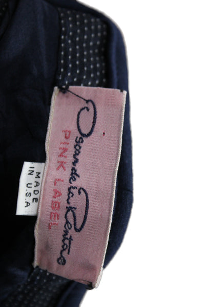 Oscar de la Renta Women Pencil Skirt Dark Blue Knee-Length Size 4