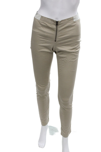 Alice + Olivia Women Ankle Dress Pants Beige Cotton Spandex Size 4