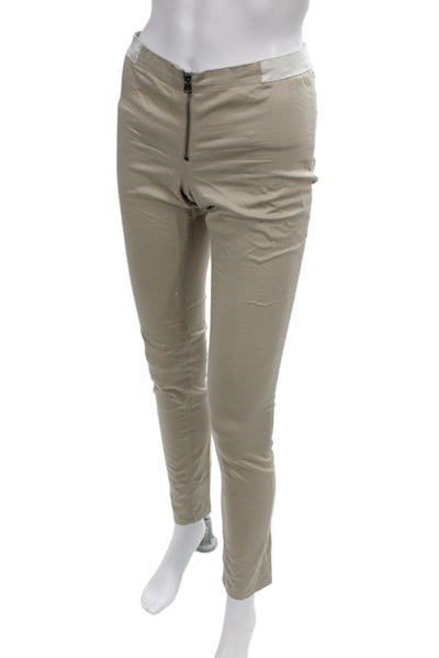 Alice + Olivia Women Ankle Dress Pants Beige Cotton Spandex Size 4