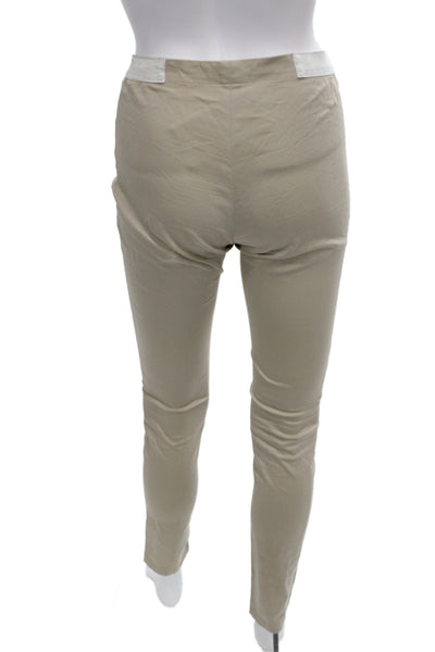 Alice + Olivia Women Ankle Dress Pants Beige Cotton Spandex Size 4