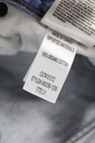 Agolde Unisex 90s Light Blue Solid Organic Cotton Shorts Size 25