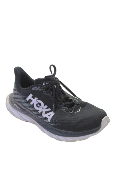 HOKA Mens Lace Up Low Top Running Sneakers Black Size 10