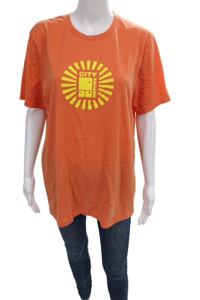 Bella + Canvas Unisex Orange Crew Neck Graphic T-Shirt Short Sleeve Size L