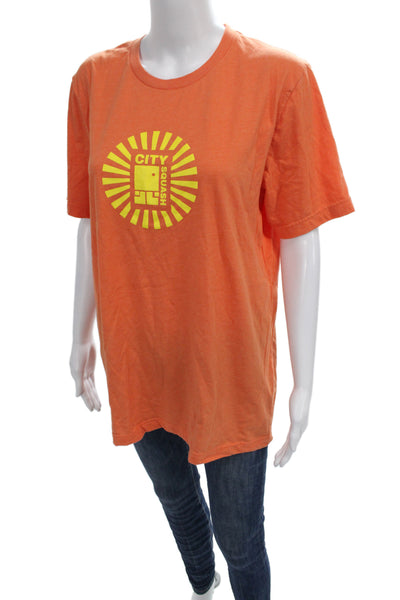Bella + Canvas Unisex Orange Crew Neck Graphic T-Shirt Short Sleeve Size L