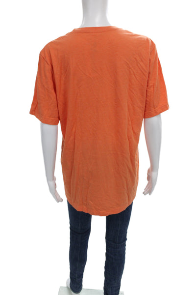 Bella + Canvas Unisex Orange Crew Neck Graphic T-Shirt Short Sleeve Size L