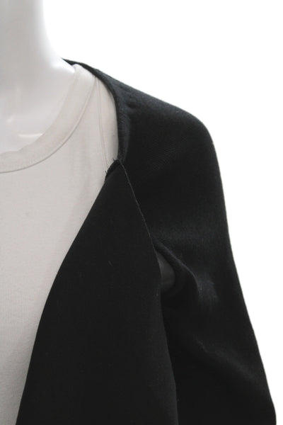 Zara Knit Women Jacket Black Cotton Polyester Long Sleeve Solid Size M
