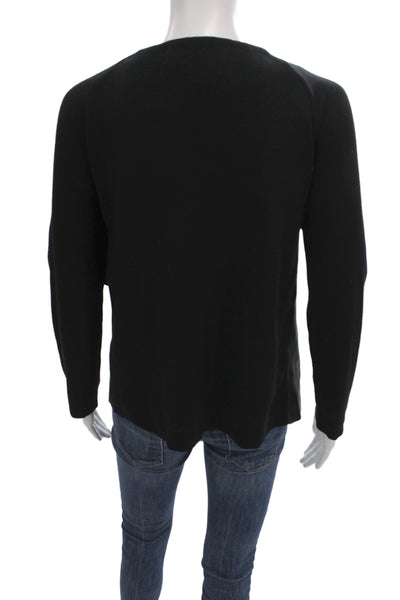 Zara Knit Women Jacket Black Cotton Polyester Long Sleeve Solid Size M