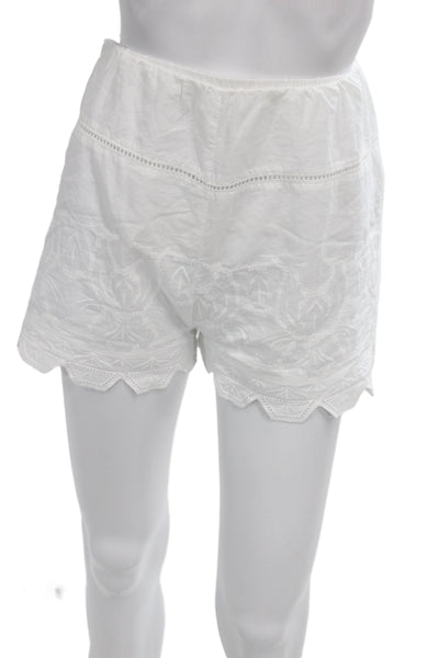 Zara Unisex Bohemian White Cotton Shorts Size L