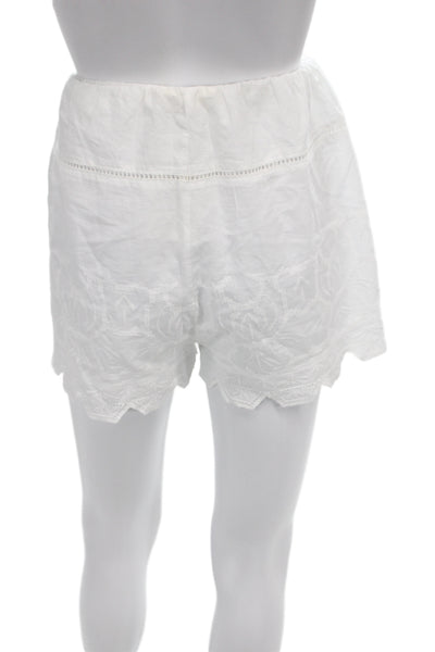 Zara Unisex Bohemian White Cotton Shorts Size L