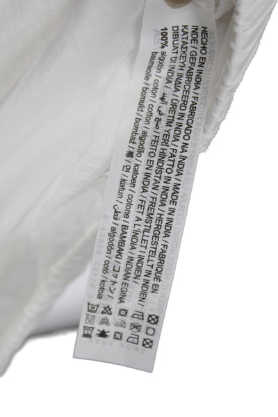 Zara Unisex Bohemian White Cotton Shorts Size L