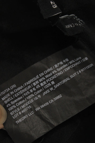 Theory Mens Dress Pants Black Wool Blend Size 29