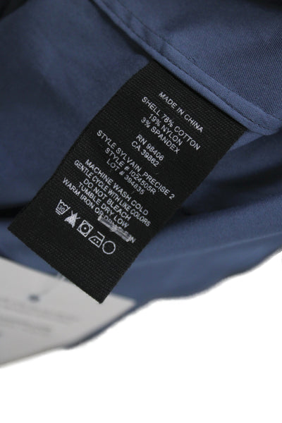 Theory Mens Blue Point Spread Collar Dress Shirt Long Sleeve Cotton Size XL
