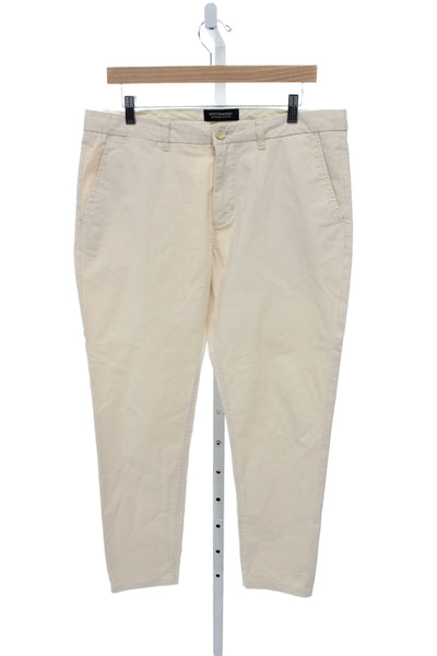 Scotch & Soda Mens Chinos Beige Button 96%Wool 4%Spandex Size 34