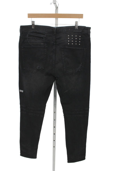 Ksubi Mens Black Skinny Tapered Jeans Size 36