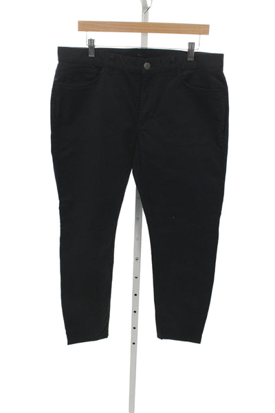 Theory Men Chino Ankle Pants Black Wool Polyester Button Size 36