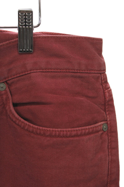7 For All Mankind Mens Red Cotton Button Pants 32 Inseam Size 36
