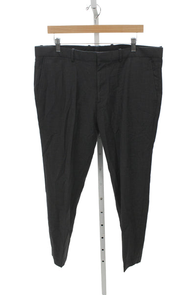 Theory Mens Black Wool Dress Pants Classic Button Size 36