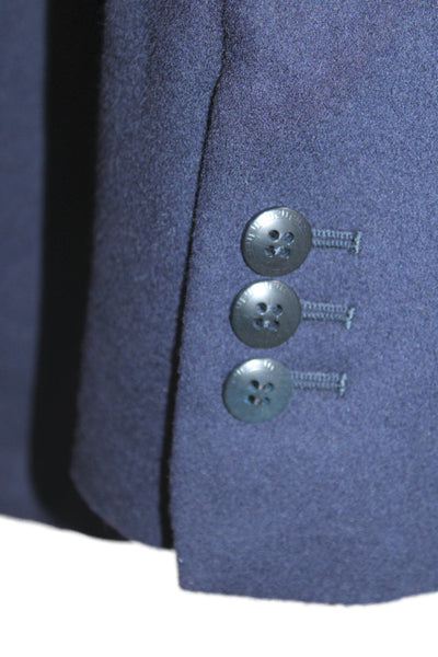 Gianni Versace Mens Dark Blue Wool Silk Blazer Button Long Sleeve Size 52