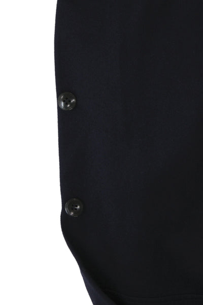 Gianni Versace Mens Dark Blue Wool Silk Blazer Button Long Sleeve Size 52