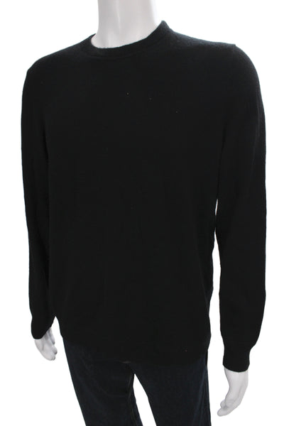 Theory Mens Black Cashmere Crew Neck Pullover Sweater Size L