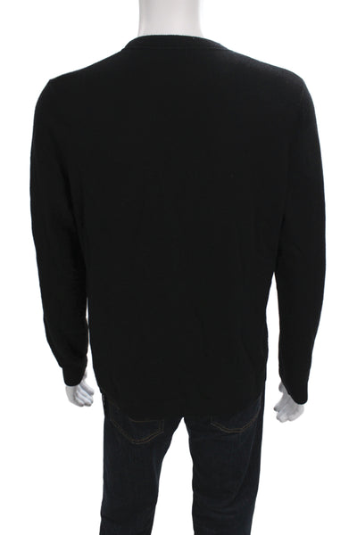 Theory Mens Black Cashmere Crew Neck Pullover Sweater Size L