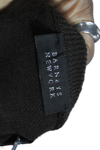 Barneys New York Mens Pullover Sweater Brown V Neck Pure Wool Size XL