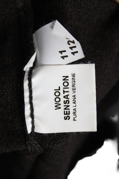 Barneys New York Mens Pullover Sweater Brown V Neck Pure Wool Size XL
