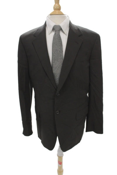 Prada Mens Black  Suit Jacket 96% Virgin Wool Collared Size 52