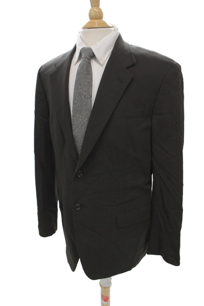 Prada Mens Black  Suit Jacket 96% Virgin Wool Collared Size 52